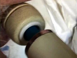I cum after vibrator on my soft cockk