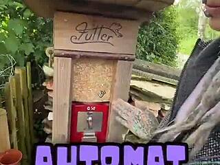 Chicken Feeding Station with Cool Tattoos and Inked Girls