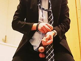 Masturbation In Business Suit Brings Intense Feelings