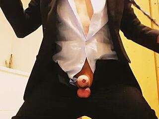 Masturbation In Business Suit Brings Intense Feelings