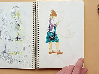 Quick sketch of latina in doggy-style foot fetish