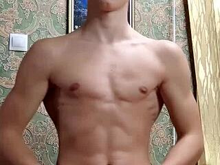 I Feel So Thrilled Watching Flex Skinny Boy Muscle Up After Study Session