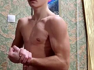 I Feel So Thrilled Watching Flex Skinny Boy Muscle Up After Study Session