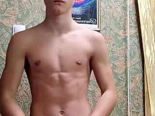 I Feel So Thrilled Watching Flex Skinny Boy Muscle Up After Study Session