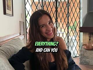 Beautiful Skinny 18yo Brazilian Teen in First Casting POV Blowjob, Licking Balls with Big Tits.