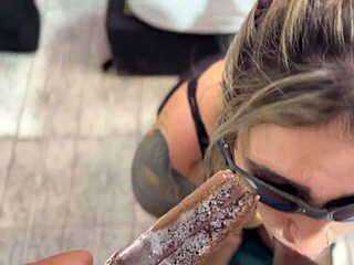 Tricked Stepsister Licks Monster Cock With Tan Lines And Tattoos.