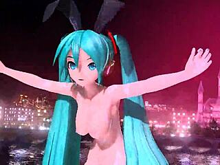 Hatsune Miku in Full Nude Bunny Costume Showing Big Tits and Ass