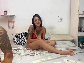 this amateur couple with big tits and monster cock fucks outdoors in public, tits bouncing wildly