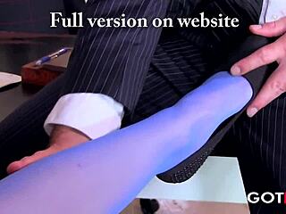 this milf secretary got wild with foot fetish for her boss's monster cock