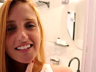 my wife left, so i made her busty redhead friend suck until she milks in her mouth... will she tell?