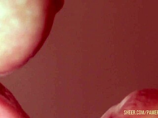 Japanese stepdaughter gives blowjob close-up