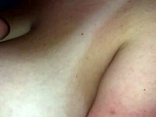 Wife Slowly Strokes My Cock with Her Natural Tits Out