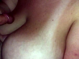 Wife Slowly Strokes My Cock with Her Natural Tits Out