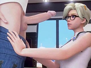mercy gives an amazing blowjob