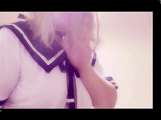 Sailor Costume Masturbation with Big Tits Fully Exposed