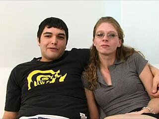 Smoking hot brunette girlfriend fucked by another man in front of her bf