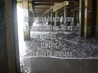 colombian beach bunny teases with all holes in solo promo 🐰🏖️