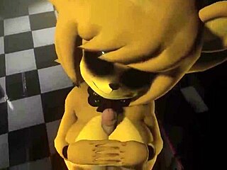 Golden Fredina and the puppet crossed paths in the nightclub for an unexpected late-night dance.