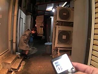 Asian Girl Walks Night Alley With Remote Vibrator Buzzing Intensely