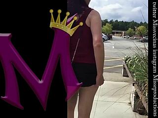 Beautiful white girl with big ass outdoors