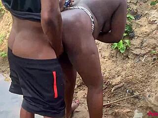 Outdoor Babe Gets Fucked Hard In The River Yard By Black Cock