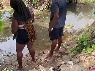 Outdoor Babe Gets Fucked Hard In The River Yard By Black Cock