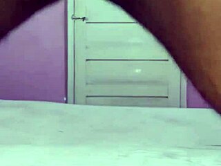 Hot young 18+ brunette with big ass does solo handjob on fat cock in homemade video