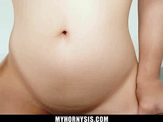 Stepbrother Catches Stepsister Keely Rose Topless on Bed