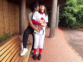 Flexible japanese teen 18+ seduces classmate to risky outdoor creampie fuck with blowjob and kissing 😘