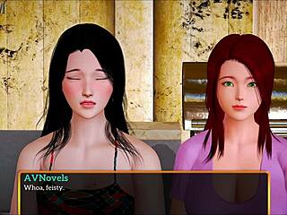 My new family with big tits, ass, and redhead in the game