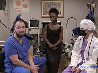 Emotional First Gyno Visit with Dr. Tampa and Neighbor Rina Arem