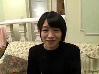 Horny asian girl pleasures herself