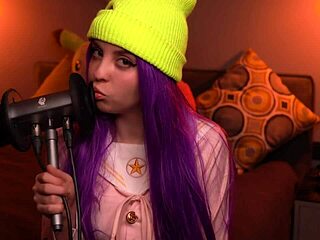 Moona performs asmr ear licking session