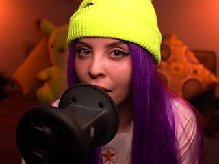 Moona performs asmr ear licking session