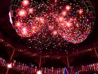 hatsune miku & megurine luka world end dancehall with big tits and cum