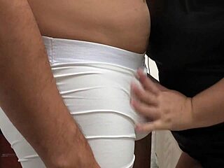 wife rubbing her curvy ass on dick in doggy style to cum dryhumping in dorm