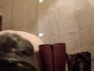 European Slave Bent Over in BDSM Humiliation and Doggy Flashing