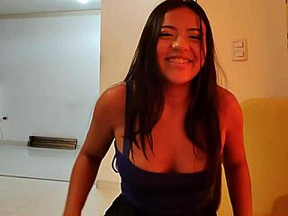 Latina Worker Receives Milk In Casting Interview