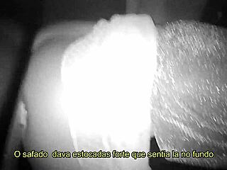 Brazilian housewife in miniskirt invites friend to gloryhole booth for fun.