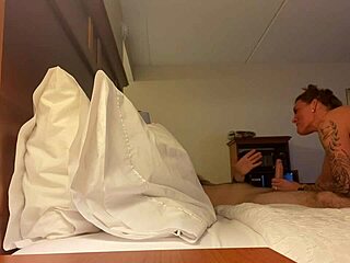 Deep throat my big cock in hotel