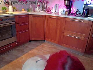 Redhead amateur teen deepthroats fat old guy's cock with moans