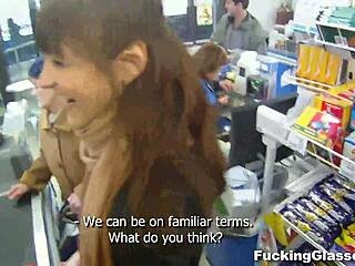 wanna see shy skinny teen rina with glasses get fucked doggystyle on stairway and cum hard?