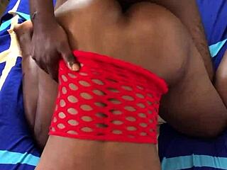 Hot black babe takes big black cock doggystyle in homemade fucking with riding and cowgirl orgasm.