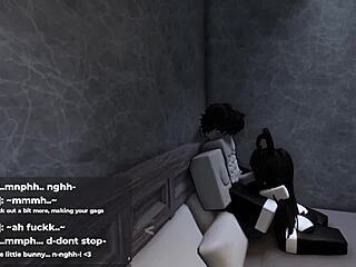 Roblox bunny-girl rides cock wildly until filled with cum