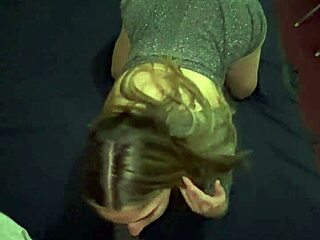 She shows off that beautiful ass bent over in a little sparkly party dress