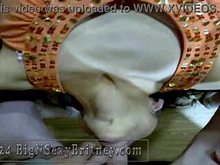 britney the curvy brunette milf gives a pro pov deepthroat blowjob in her amateur video premiere, ending with a facial cumshot