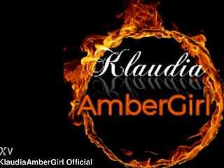 Subtle hints of Klaudiaambergirl in stockings and heels touching herself with natural big tits in lingerie