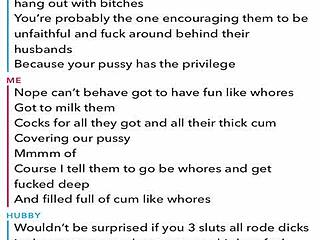 Sexting and cuckolding husband on snap chat with old guy in web chat session