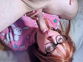 Naughty Redhead Babe Deep Throats And Gets Rough Fuck With Cum On Her Face