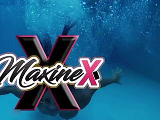 in a moment of desire lusty maxine x starts ribbing her pantyhose with naughty intent